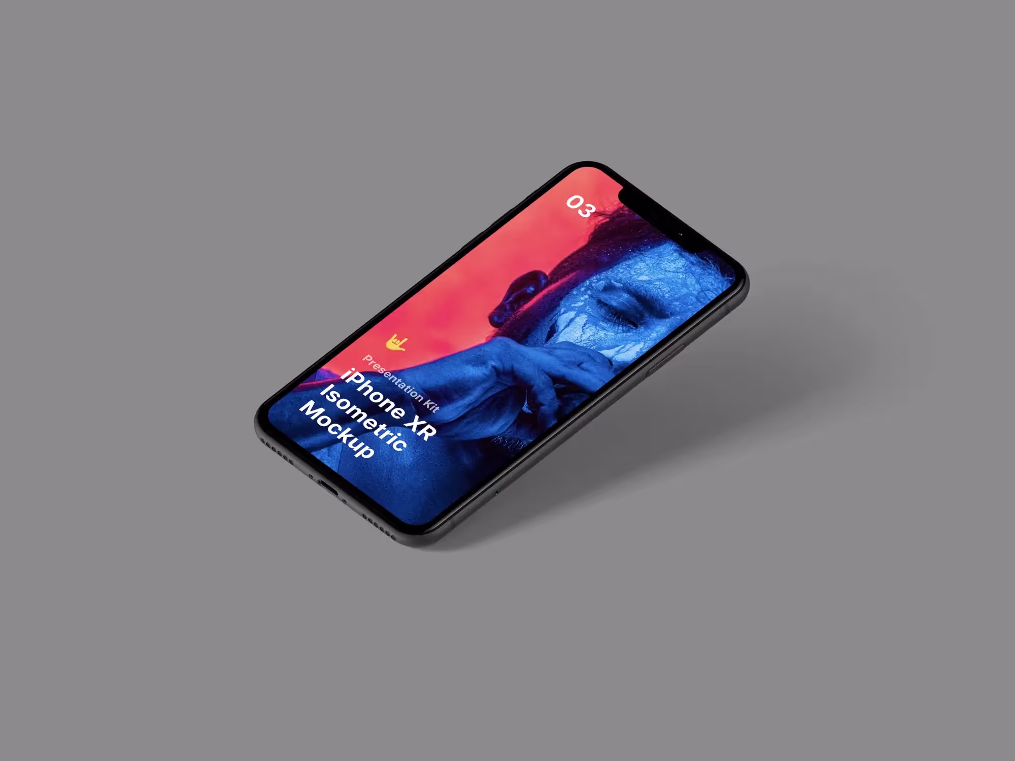 free iPhone XR mockup isometric