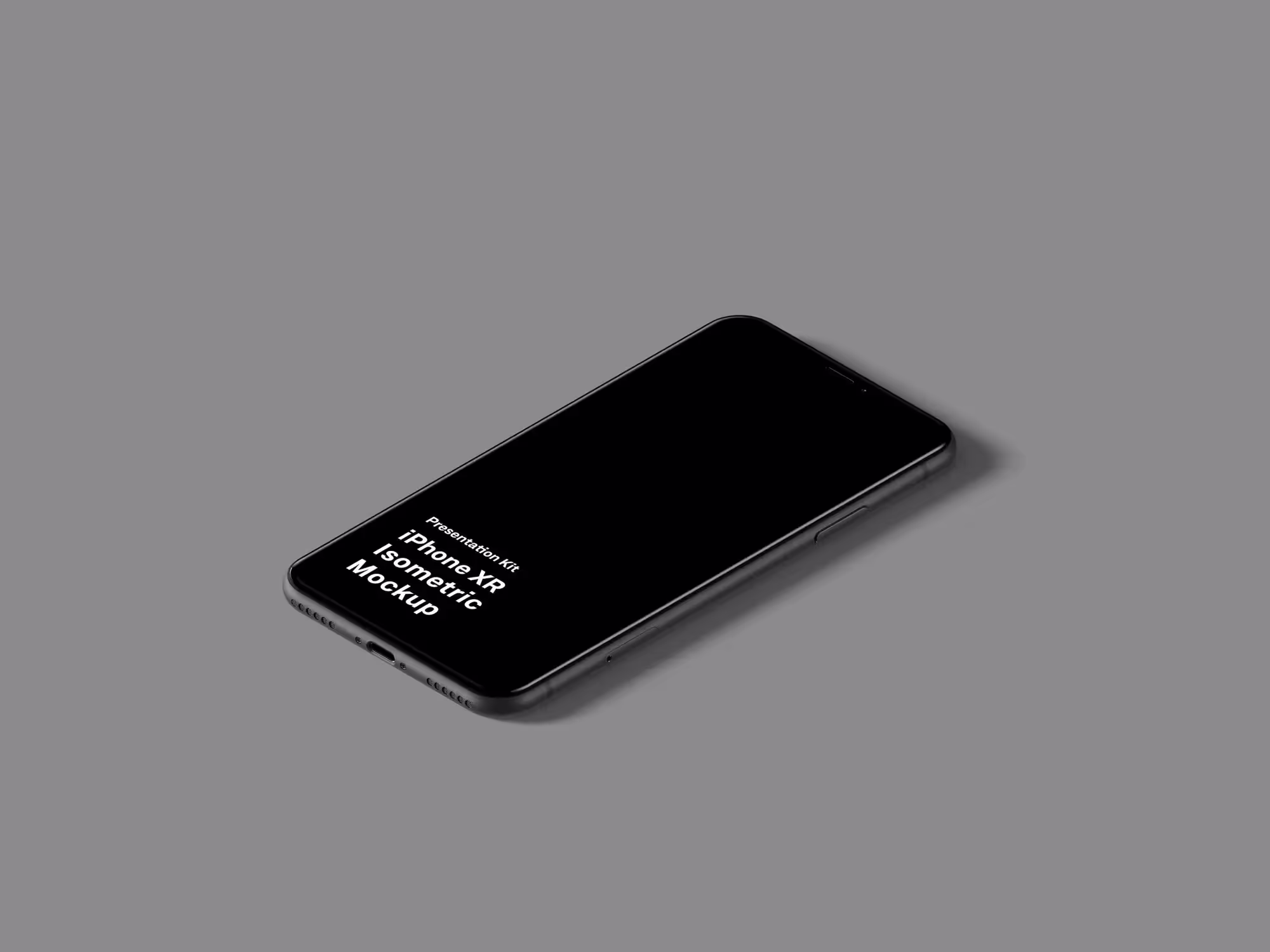 free iPhone XR mockup isometric