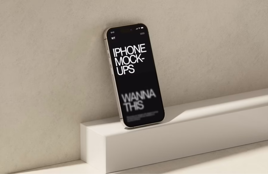 free iPhone mockup on a minimal background